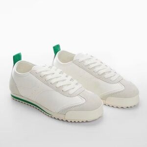 MANGO Leather Panel Sneakers